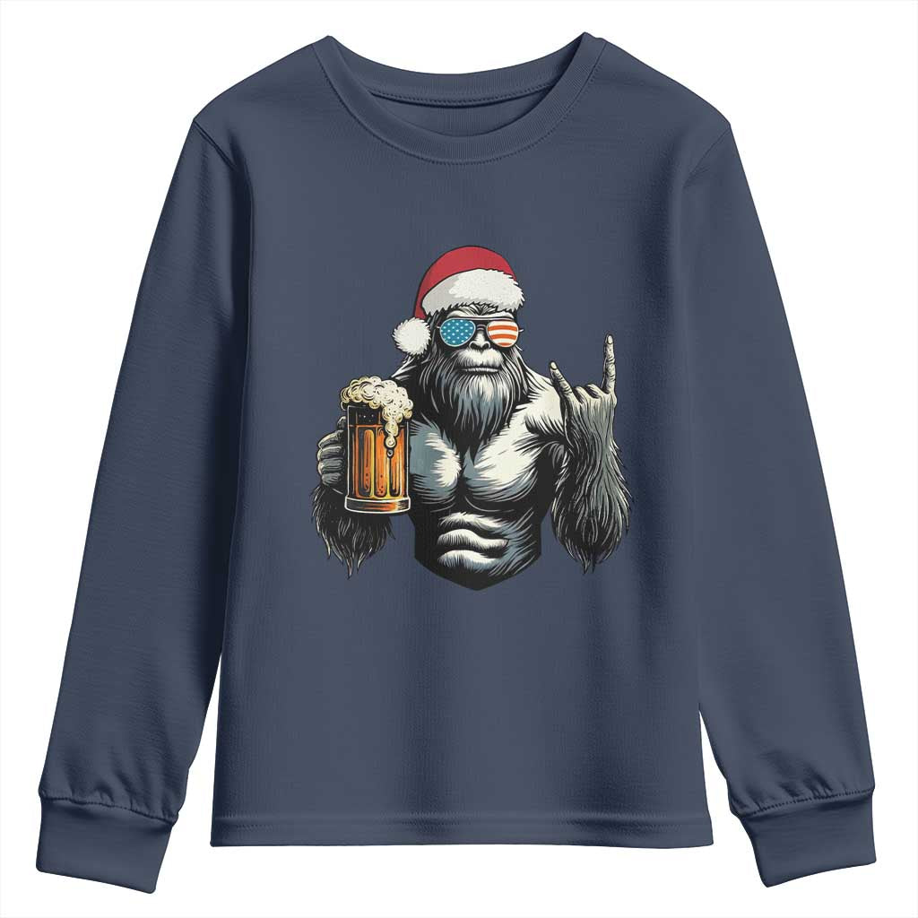 Bigfoot Christmas Youth Sweatshirt Most Wonderful Xmas Sasquatch Beer - Wonder Print Shop