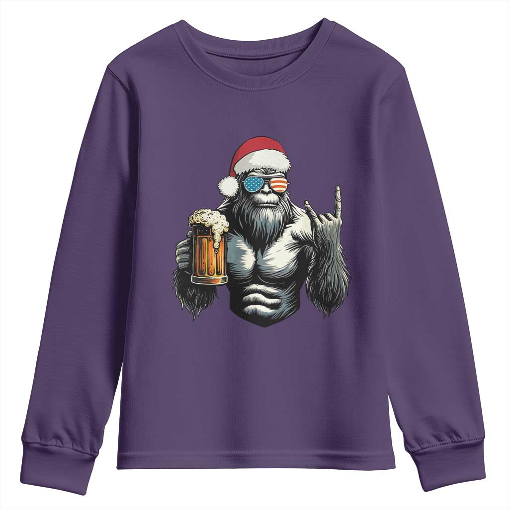 Bigfoot Christmas Youth Sweatshirt Most Wonderful Xmas Sasquatch Beer - Wonder Print Shop