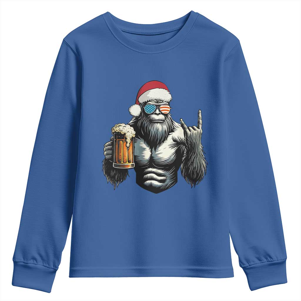 Bigfoot Christmas Youth Sweatshirt Most Wonderful Xmas Sasquatch Beer - Wonder Print Shop