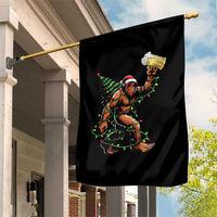 Santa Bigfoot Christmas Tree Garden Flag Xmas Lights Funny Sasquatch Beer - Wonder Print Shop