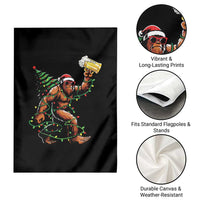 Santa Bigfoot Christmas Tree Garden Flag Xmas Lights Funny Sasquatch Beer - Wonder Print Shop