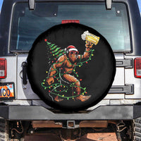 Santa Bigfoot Christmas Tree Spare Tire Cover Xmas Lights Funny Sasquatch Beer - Wonder Print Shop