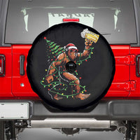 Santa Bigfoot Christmas Tree Spare Tire Cover Xmas Lights Funny Sasquatch Beer - Wonder Print Shop