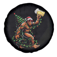 Santa Bigfoot Christmas Tree Spare Tire Cover Xmas Lights Funny Sasquatch Beer - Wonder Print Shop