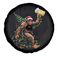 Santa Bigfoot Christmas Tree Spare Tire Cover Xmas Lights Funny Sasquatch Beer - Wonder Print Shop