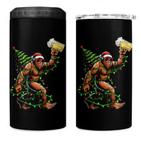 Santa Bigfoot Christmas Tree 4 in 1 Can Cooler Tumbler Xmas Lights Funny Sasquatch Beer - Wonder Print Shop
