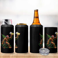 Santa Bigfoot Christmas Tree 4 in 1 Can Cooler Tumbler Xmas Lights Funny Sasquatch Beer - Wonder Print Shop