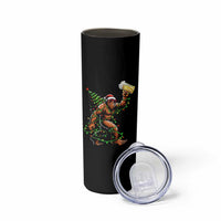Santa Bigfoot Christmas Tree Skinny Tumbler Xmas Lights Funny Sasquatch Beer - Wonder Print Shop