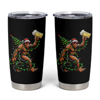 Santa Bigfoot Christmas Tree Tumbler Cup Xmas Lights Funny Sasquatch Beer - Wonder Print Shop