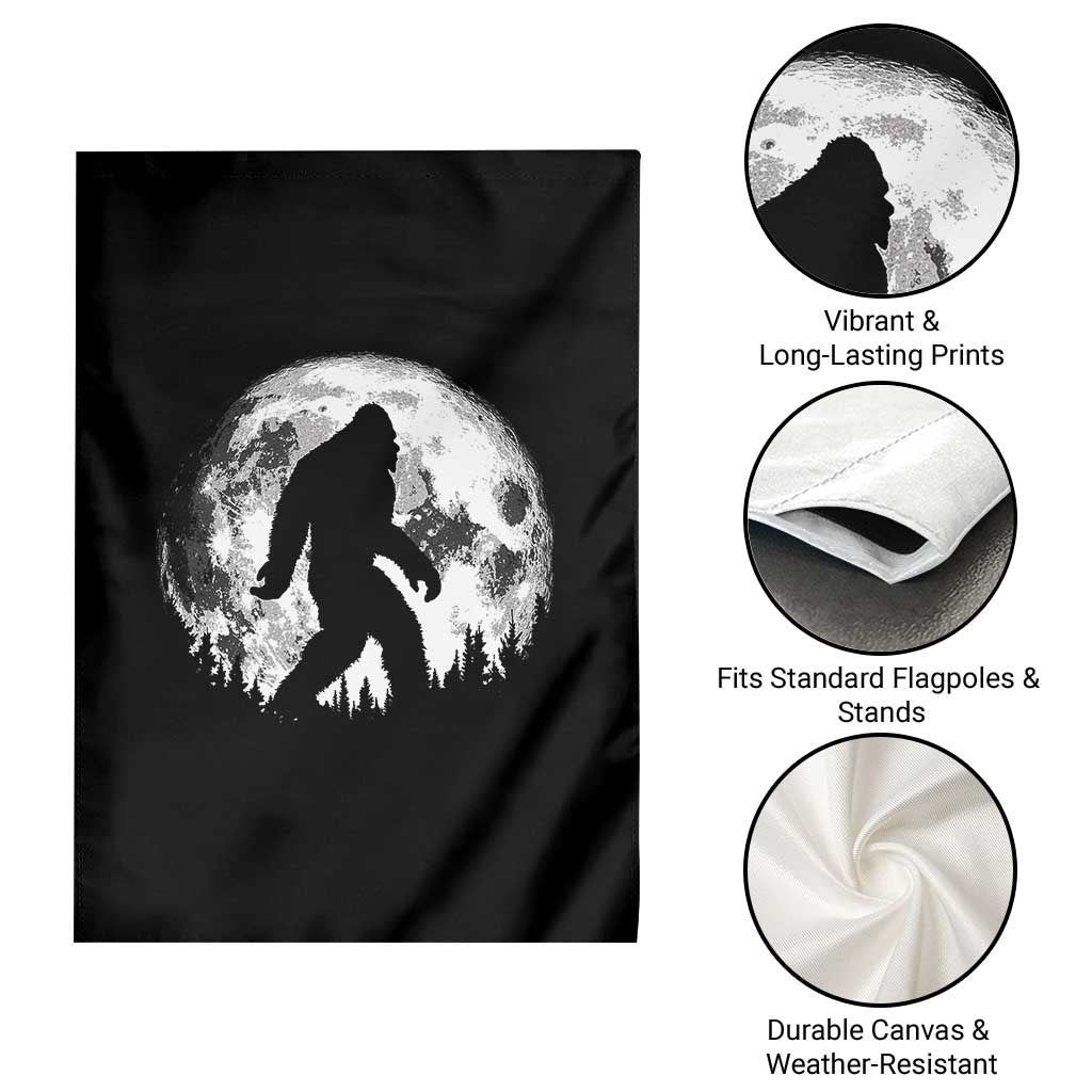 Bigfoot Night Stroll Garden Flag Cool Full Moon & Trees Sasquatch - Wonder Print Shop