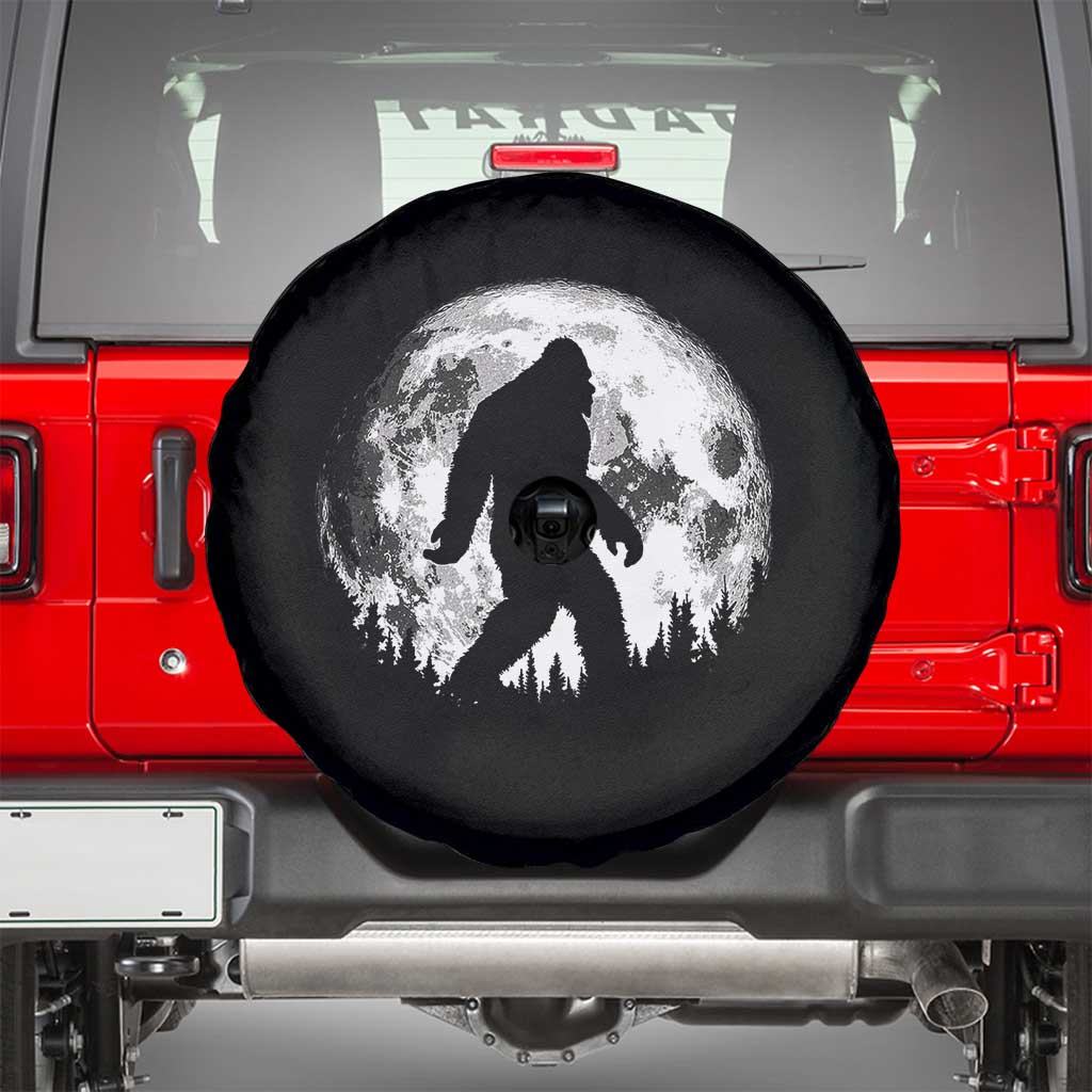 Bigfoot Night Stroll Spare Tire Cover Cool Full Moon & Trees Sasquatch - Wonder Print Shop