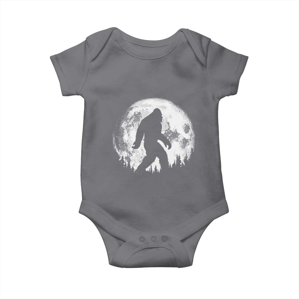Bigfoot Night Stroll Baby Onesie Cool Full Moon & Trees Sasquatch - Wonder Print Shop