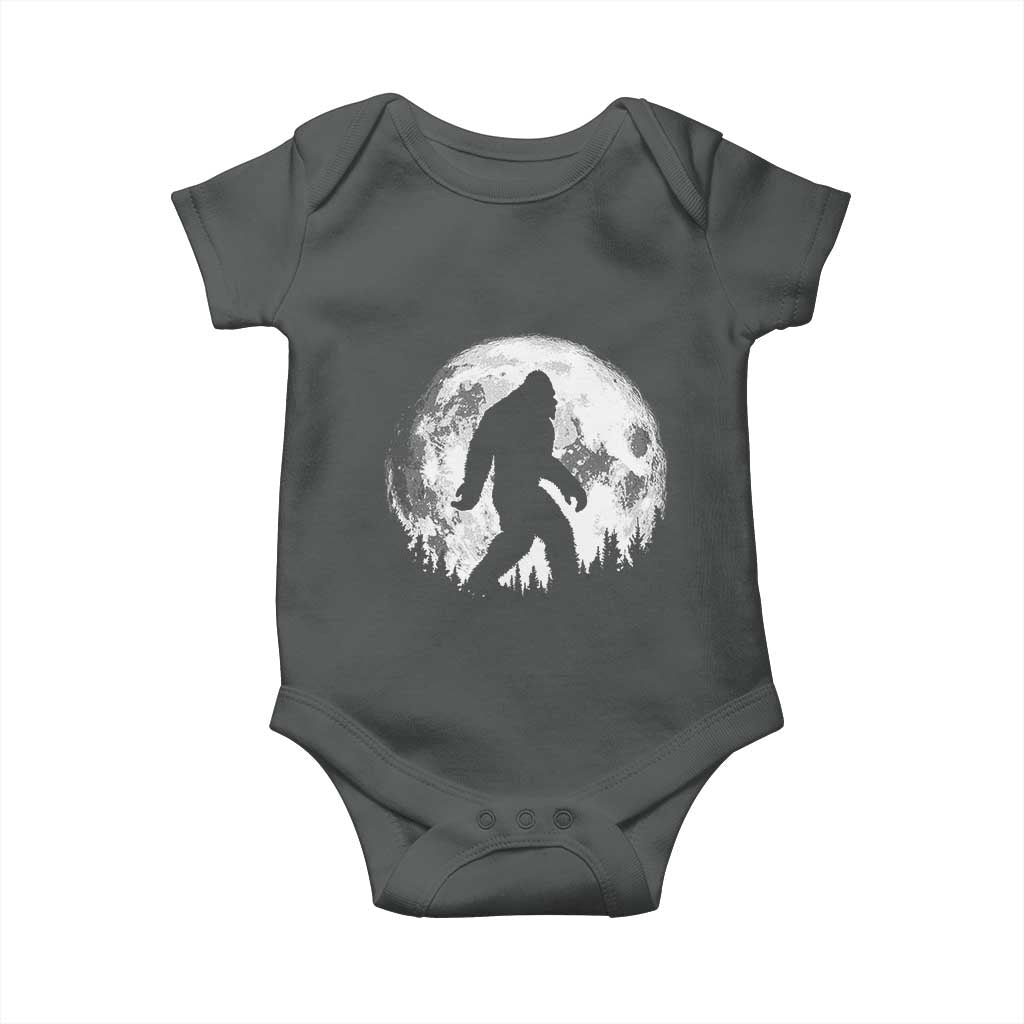 Bigfoot Night Stroll Baby Onesie Cool Full Moon & Trees Sasquatch - Wonder Print Shop
