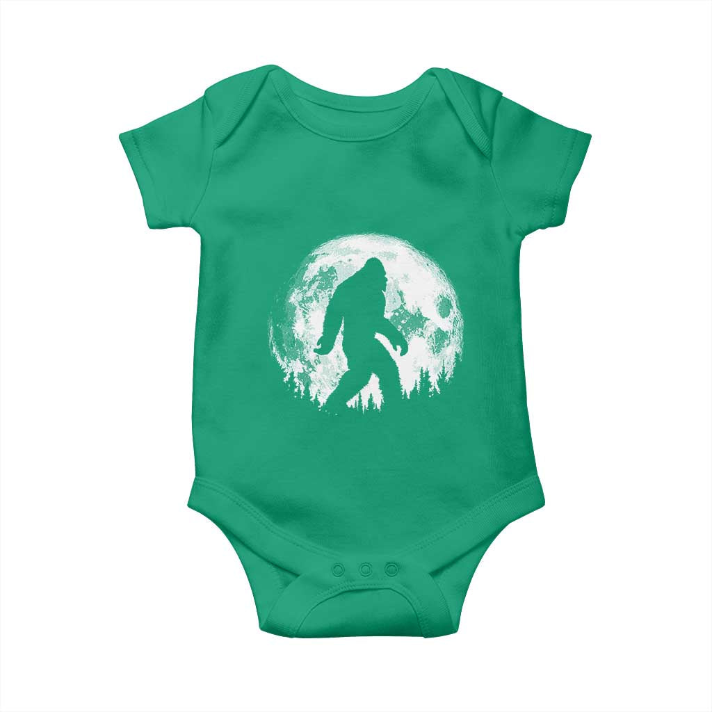 Bigfoot Night Stroll Baby Onesie Cool Full Moon & Trees Sasquatch - Wonder Print Shop