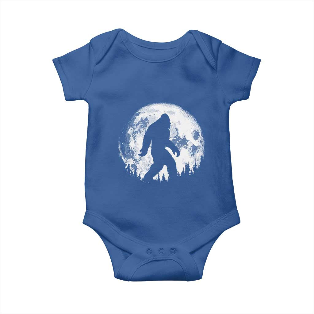 Bigfoot Night Stroll Baby Onesie Cool Full Moon & Trees Sasquatch - Wonder Print Shop