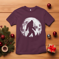 Bigfoot Night Stroll T Shirt Cool Full Moon & Trees Sasquatch - Wonder Print Shop