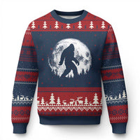 Bigfoot Night Stroll Ugly Christmas Sweater Cool Full Moon & Trees Sasquatch - Wonder Print Shop