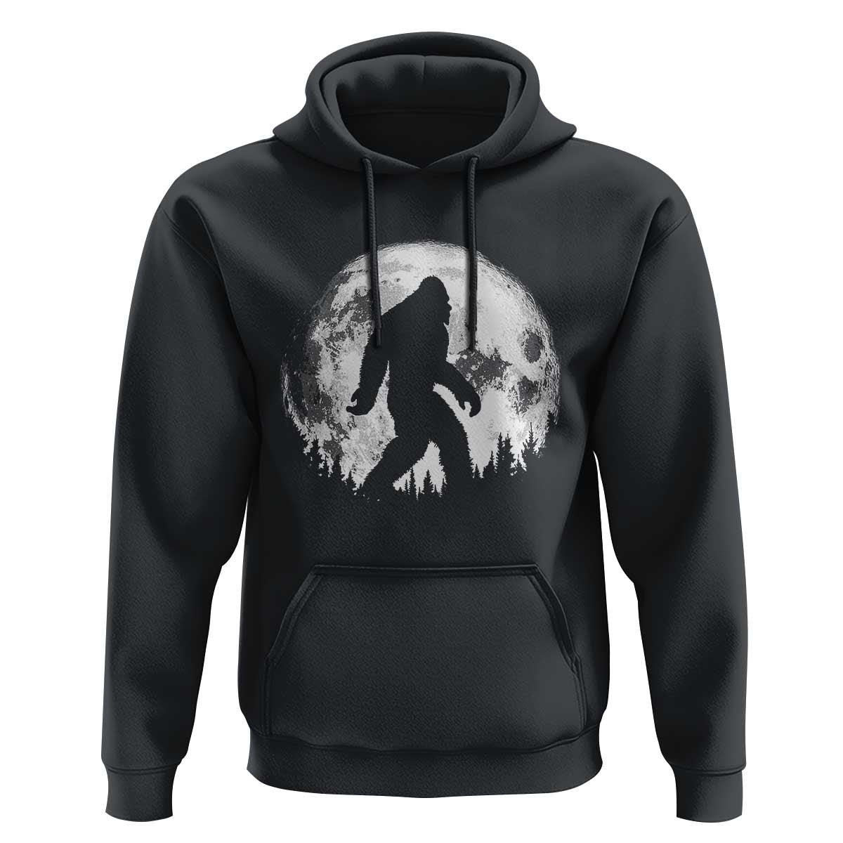 Bigfoot Night Stroll Hoodie Cool Full Moon & Trees Sasquatch - Wonder Print Shop