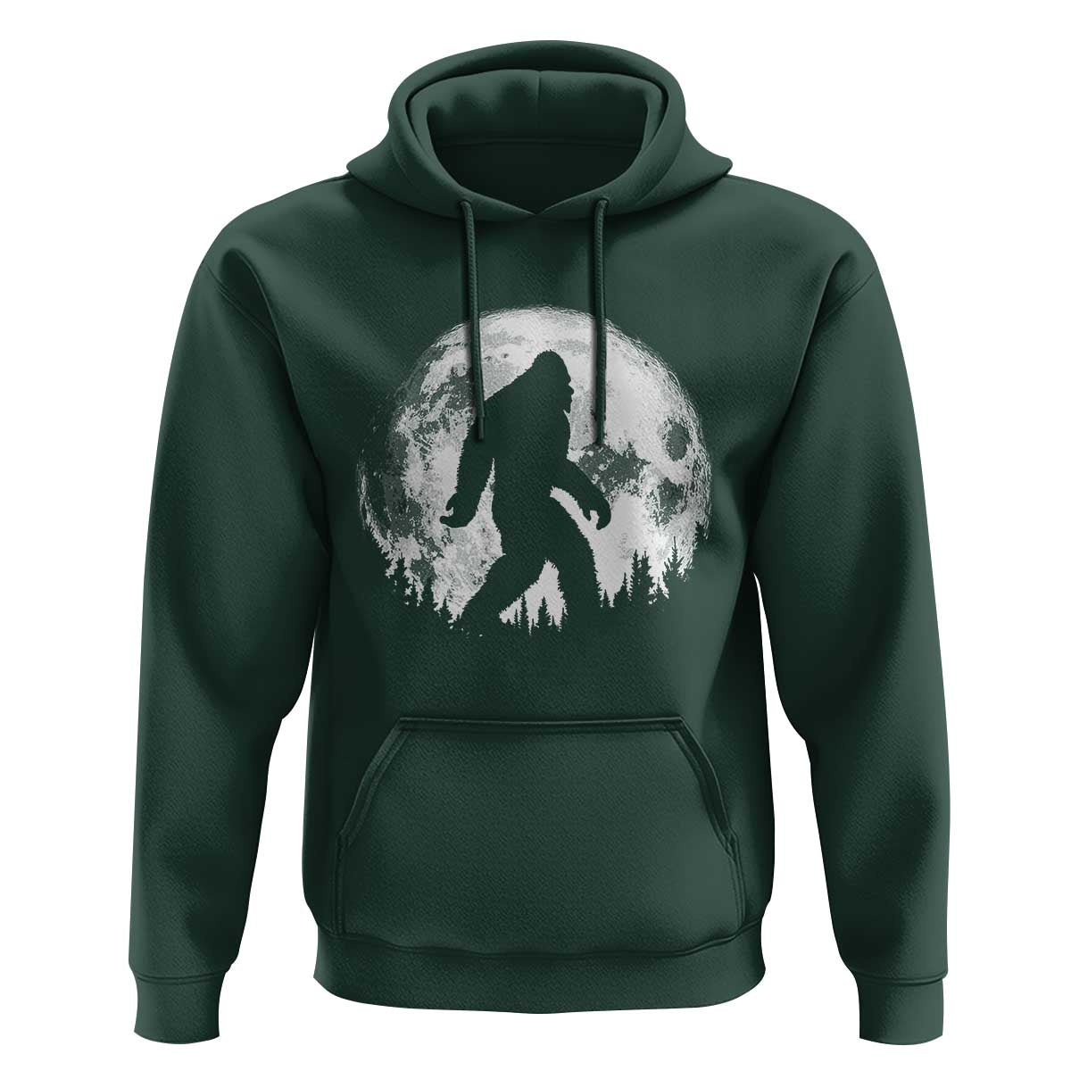 Bigfoot Night Stroll Hoodie Cool Full Moon & Trees Sasquatch - Wonder Print Shop