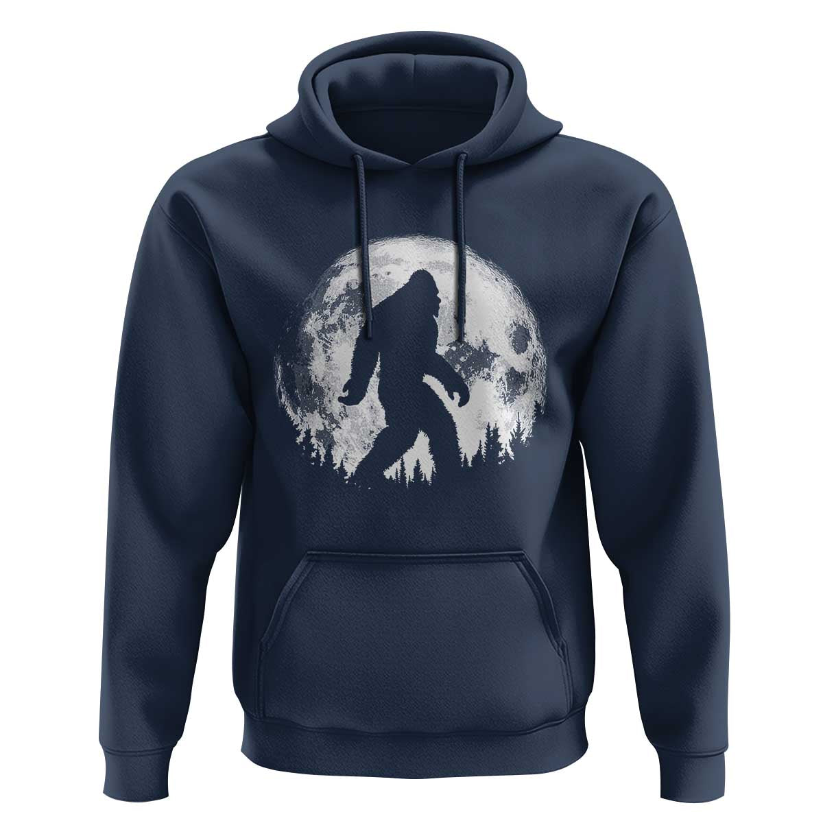 Bigfoot Night Stroll Hoodie Cool Full Moon & Trees Sasquatch - Wonder Print Shop