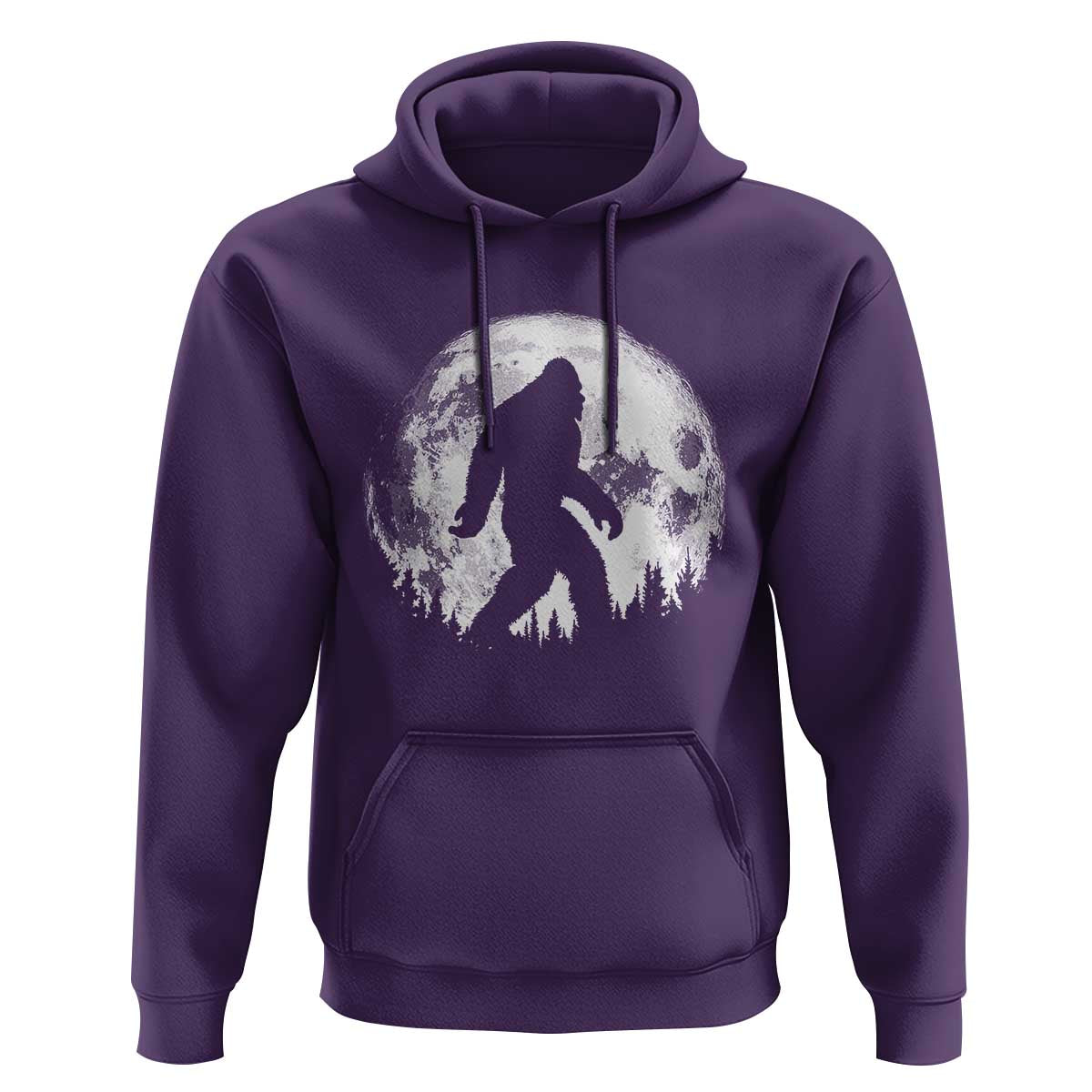Bigfoot Night Stroll Hoodie Cool Full Moon & Trees Sasquatch - Wonder Print Shop