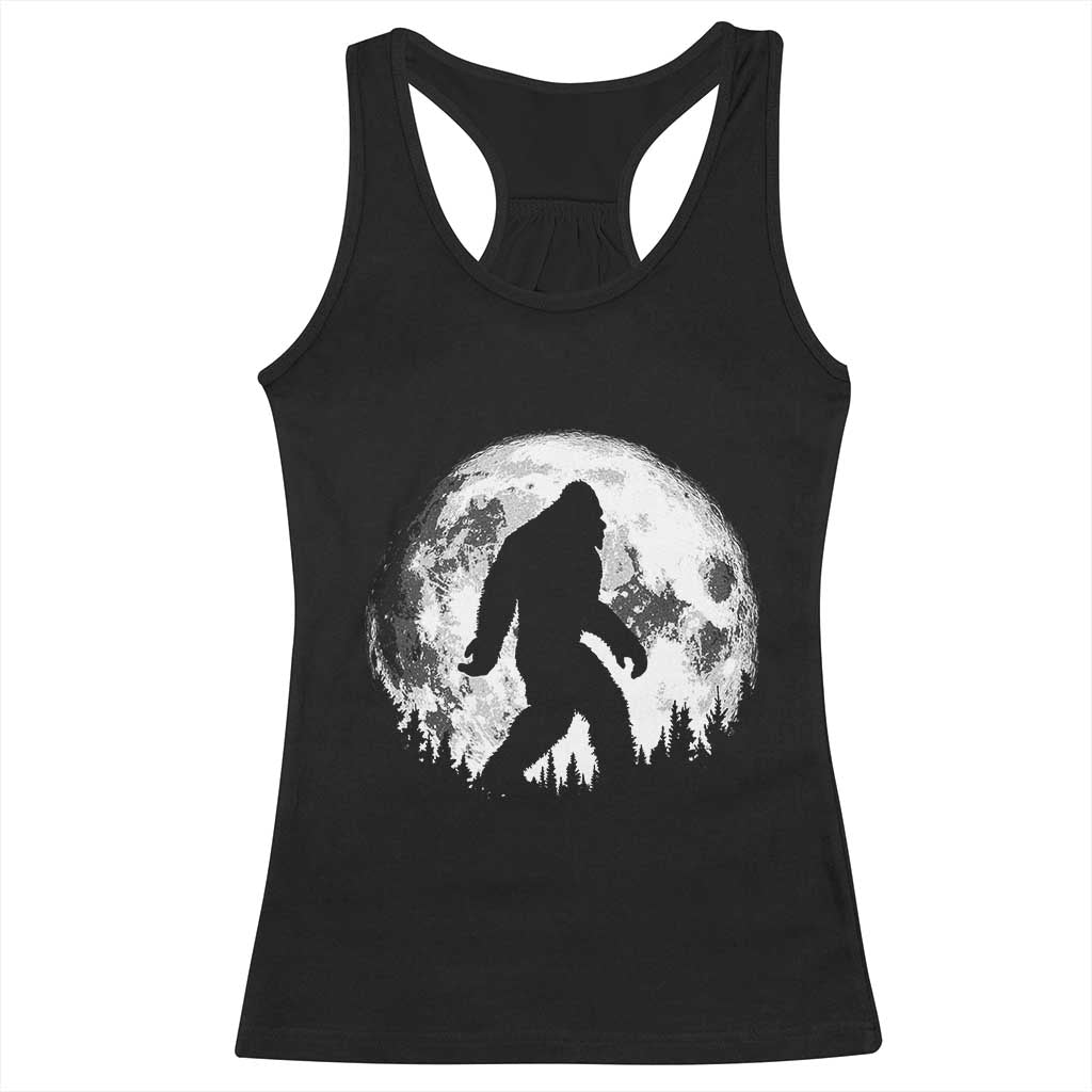 Bigfoot Night Stroll Racerback Tank Top Cool Full Moon & Trees Sasquatch - Wonder Print Shop
