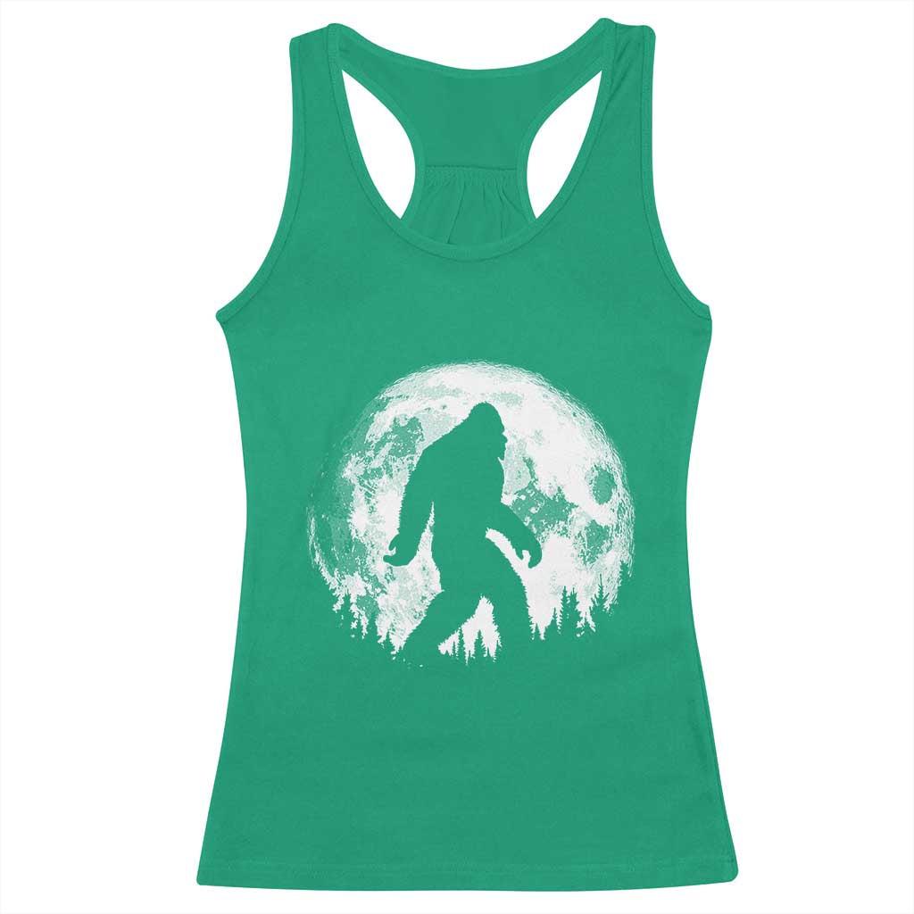 Bigfoot Night Stroll Racerback Tank Top Cool Full Moon & Trees Sasquatch - Wonder Print Shop