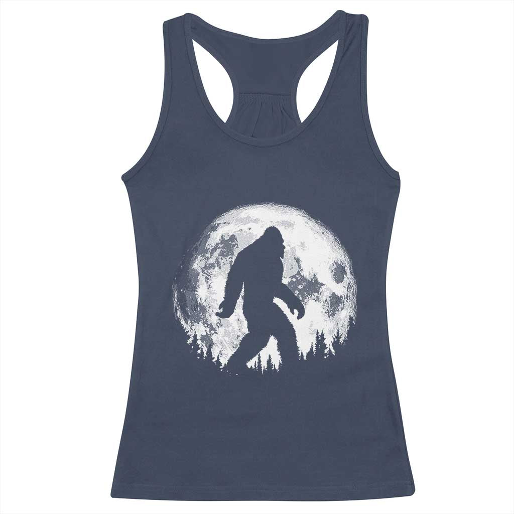 Bigfoot Night Stroll Racerback Tank Top Cool Full Moon & Trees Sasquatch - Wonder Print Shop