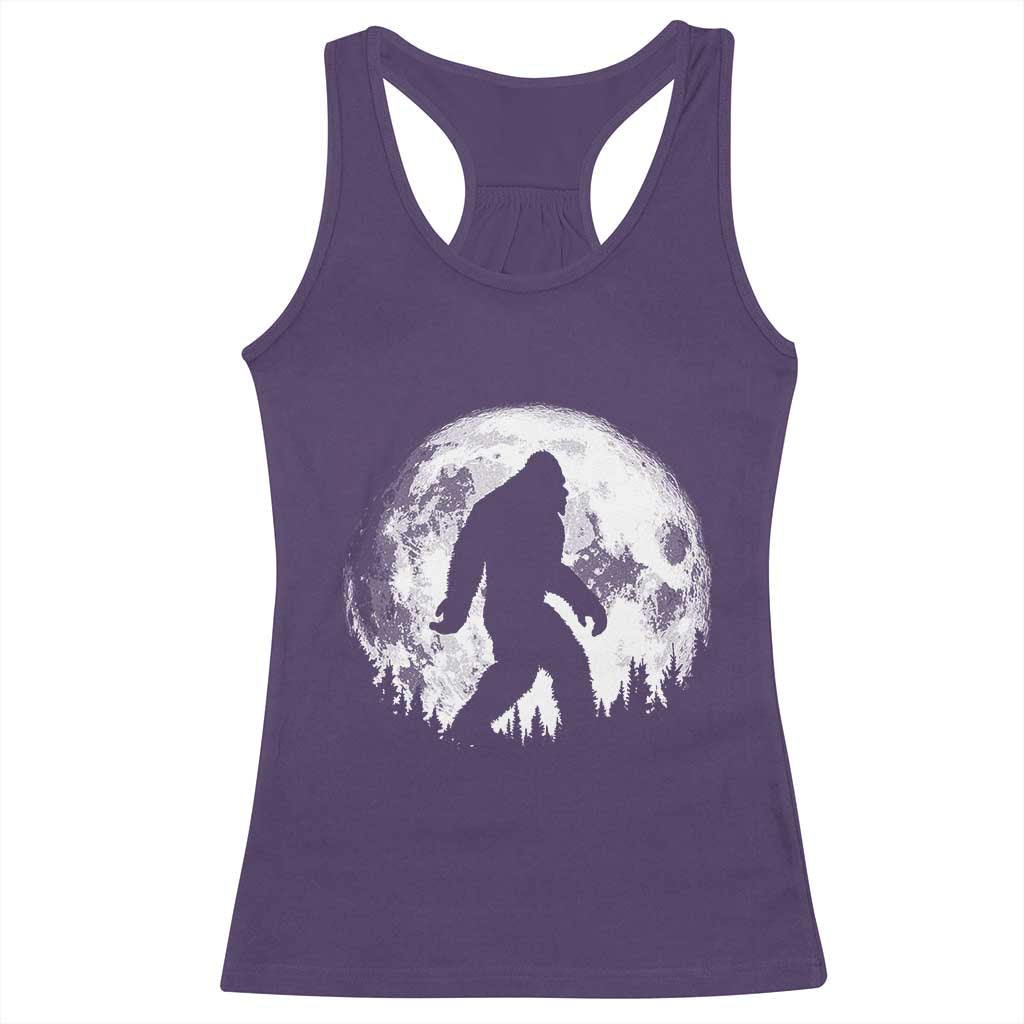 Bigfoot Night Stroll Racerback Tank Top Cool Full Moon & Trees Sasquatch - Wonder Print Shop