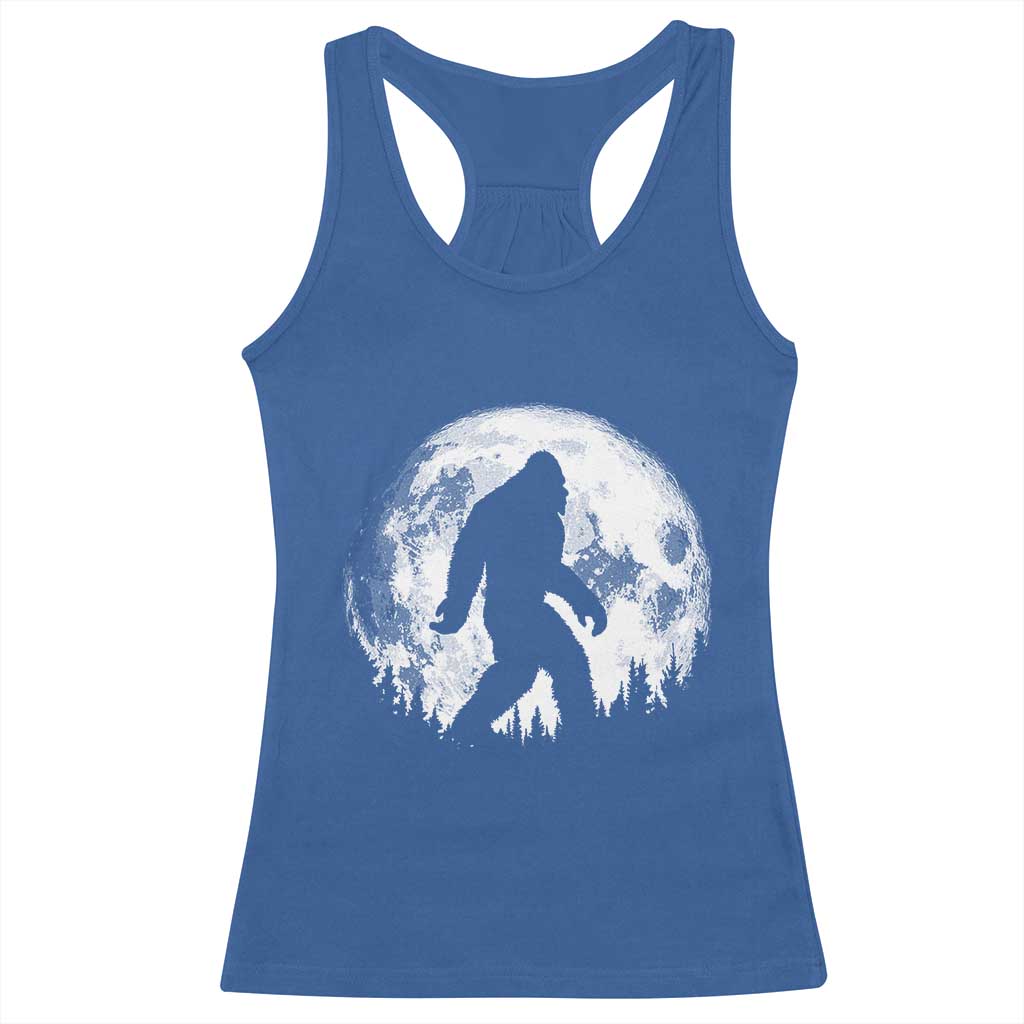 Bigfoot Night Stroll Racerback Tank Top Cool Full Moon & Trees Sasquatch - Wonder Print Shop