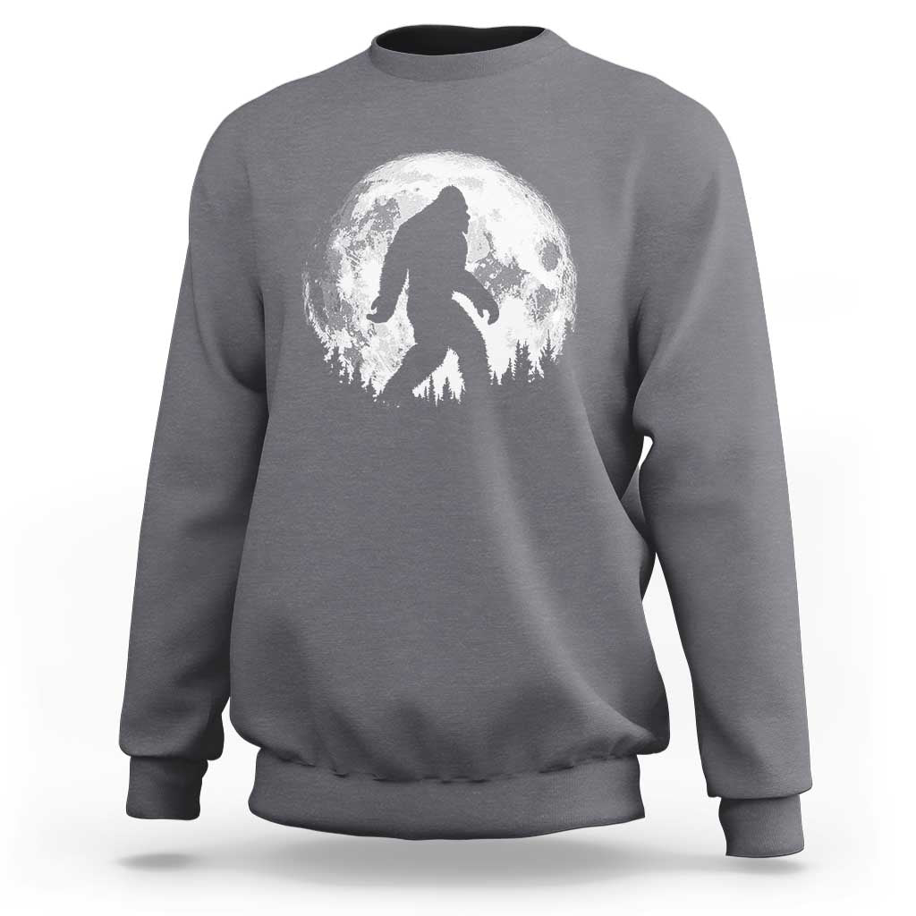 Bigfoot Night Stroll Sweatshirt Cool Full Moon & Trees Sasquatch - Wonder Print Shop