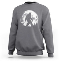 Bigfoot Night Stroll Sweatshirt Cool Full Moon & Trees Sasquatch - Wonder Print Shop