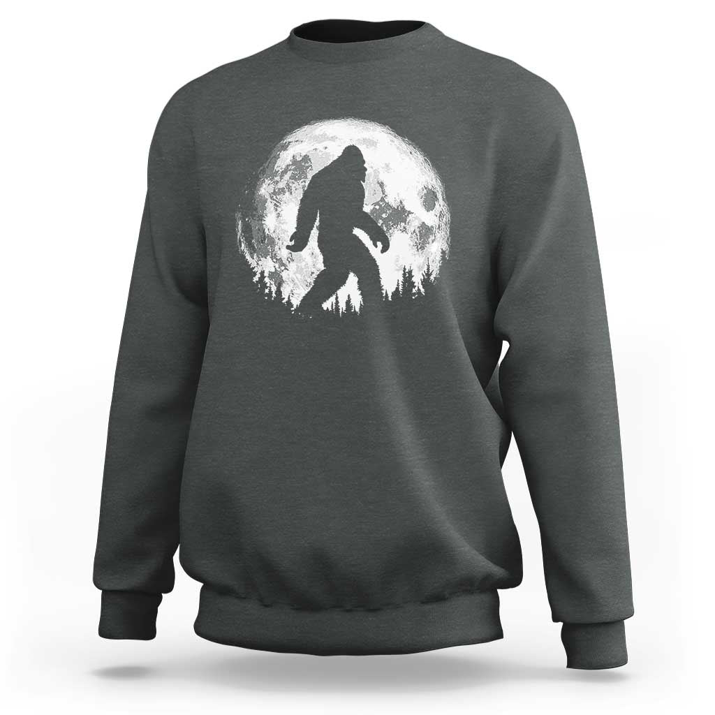 Bigfoot Night Stroll Sweatshirt Cool Full Moon & Trees Sasquatch - Wonder Print Shop