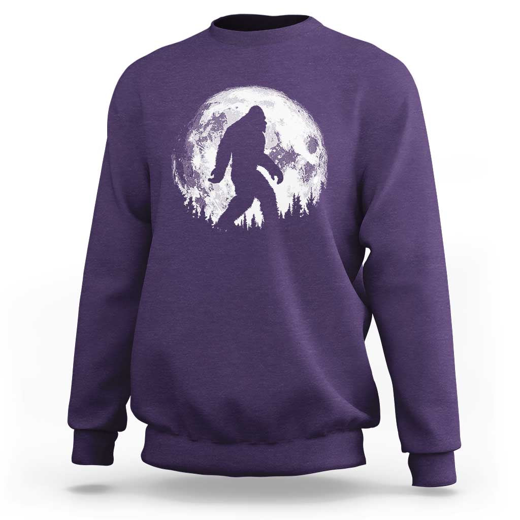 Bigfoot Night Stroll Sweatshirt Cool Full Moon & Trees Sasquatch - Wonder Print Shop