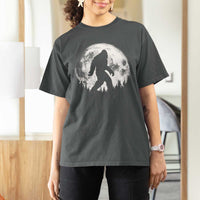 Bigfoot Night Stroll T Shirt For Women Cool Full Moon & Trees Sasquatch - Wonder Print Shop