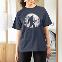 Bigfoot Night Stroll T Shirt For Women Cool Full Moon & Trees Sasquatch - Wonder Print Shop