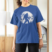 Bigfoot Night Stroll T Shirt For Women Cool Full Moon & Trees Sasquatch - Wonder Print Shop