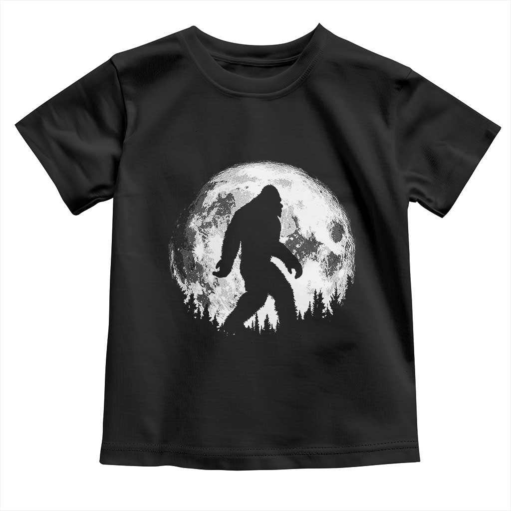 Bigfoot Night Stroll Toddler T Shirt Cool Full Moon & Trees Sasquatch - Wonder Print Shop
