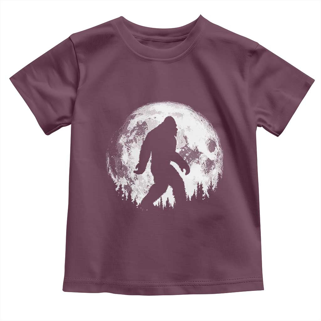 Bigfoot Night Stroll Toddler T Shirt Cool Full Moon & Trees Sasquatch - Wonder Print Shop