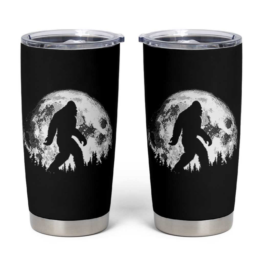 Bigfoot Night Stroll Tumbler Cup Cool Full Moon & Trees Sasquatch - Wonder Print Shop