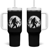 Bigfoot Night Stroll Tumbler With Handle Cool Full Moon & Trees Sasquatch - Wonder Print Shop