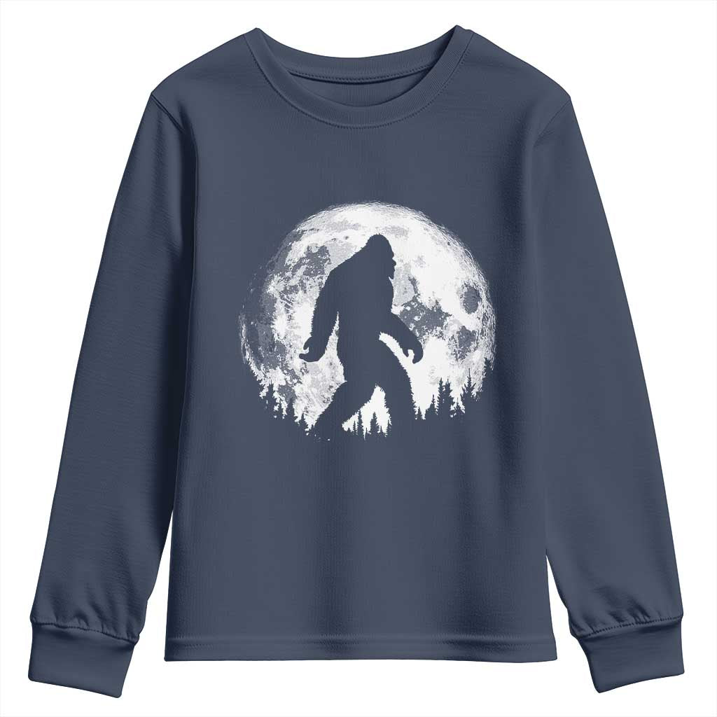 Bigfoot Night Stroll Youth Sweatshirt Cool Full Moon & Trees Sasquatch - Wonder Print Shop