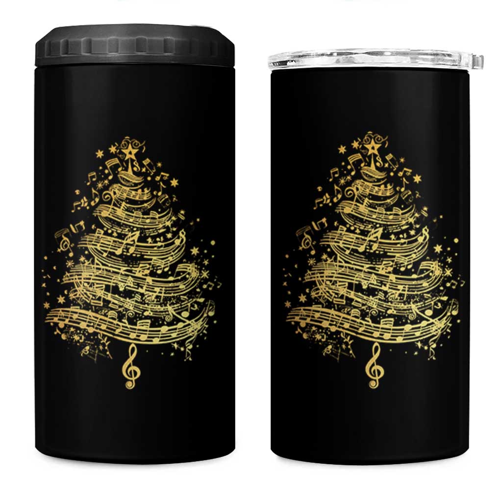 Music Christmas Tree 4 in 1 Can Cooler Tumbler Musician Music Lover Gift - Wonder Print Shop