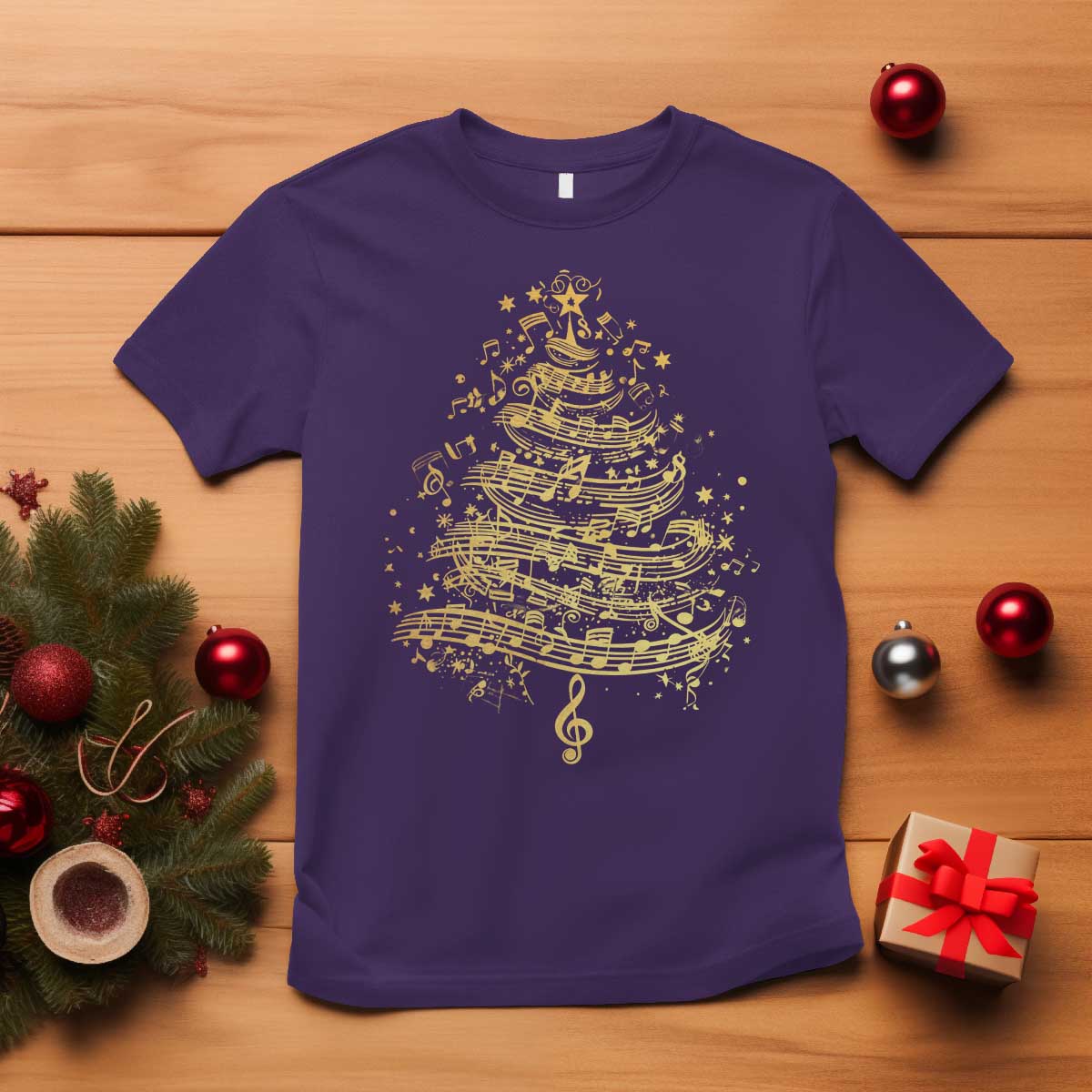 Music Christmas Tree T Shirt Musician Music Lover Gift - Wonder Print Shop
