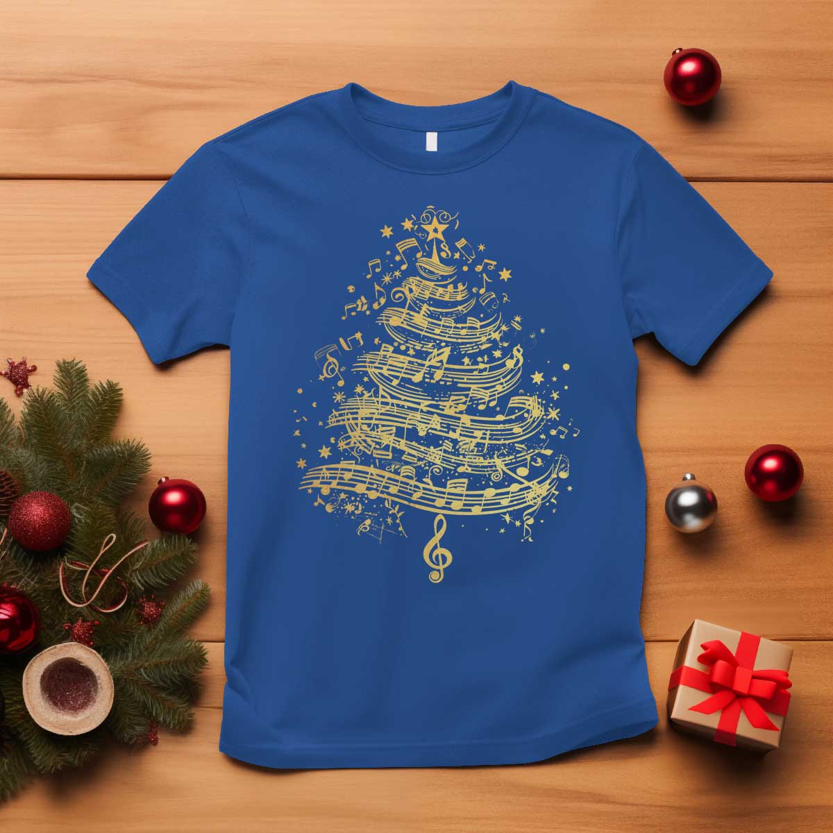 Music Christmas Tree T Shirt Musician Music Lover Gift - Wonder Print Shop