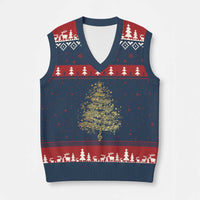Music Xmas Tree V-Neck Knit Sweater Vest Musician Music Lover Gift - Wonder Print Shop