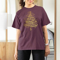 Music Christmas Tree T Shirt For Women Musician Music Lover Gift - Wonder Print Shop