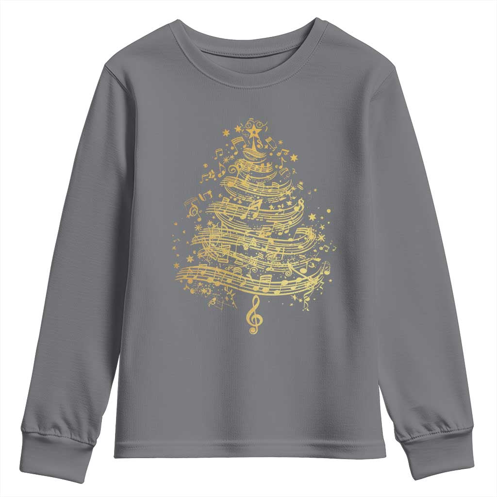 Music Christmas Tree Youth Sweatshirt Musician Music Lover Gift - Wonder Print Shop