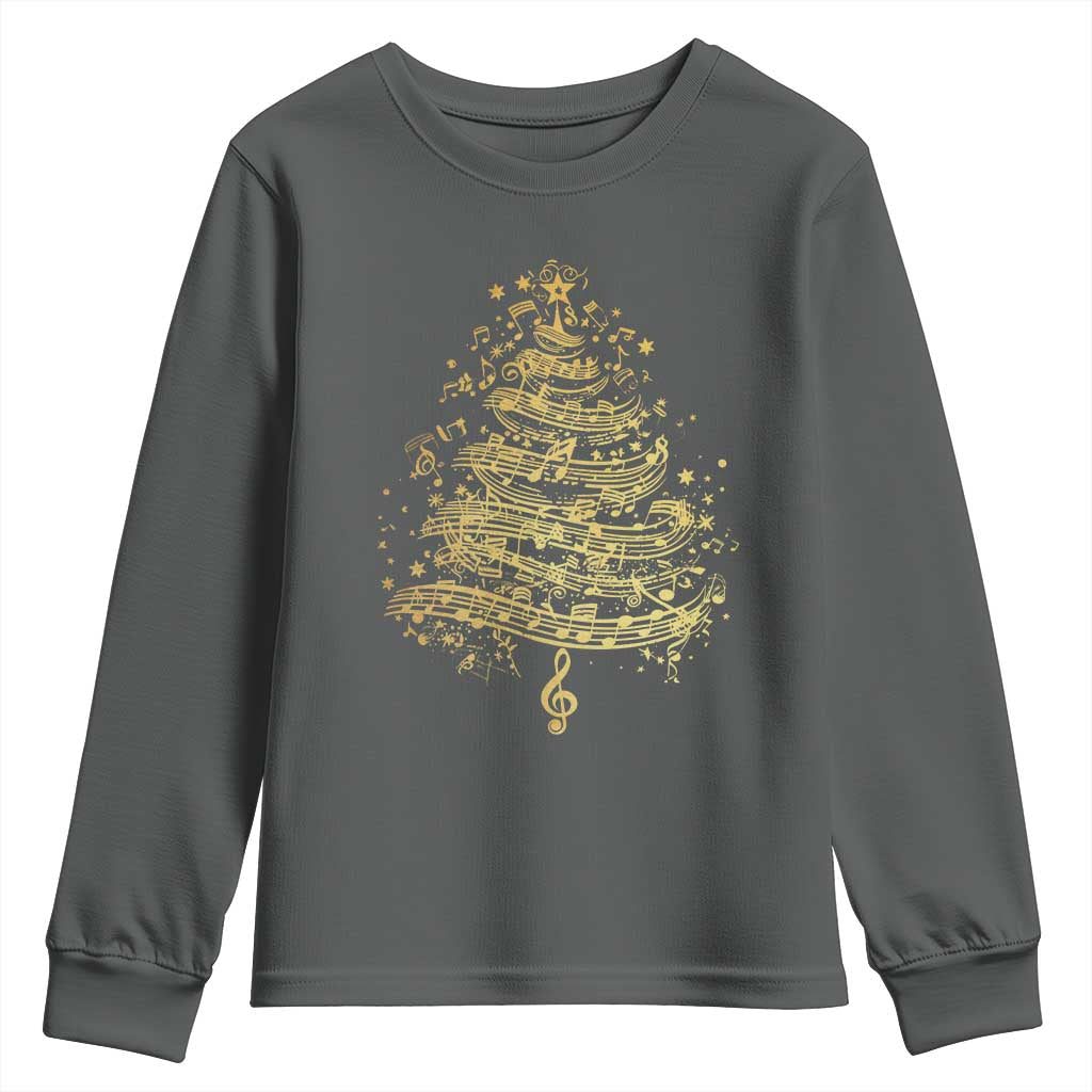 Music Christmas Tree Youth Sweatshirt Musician Music Lover Gift - Wonder Print Shop