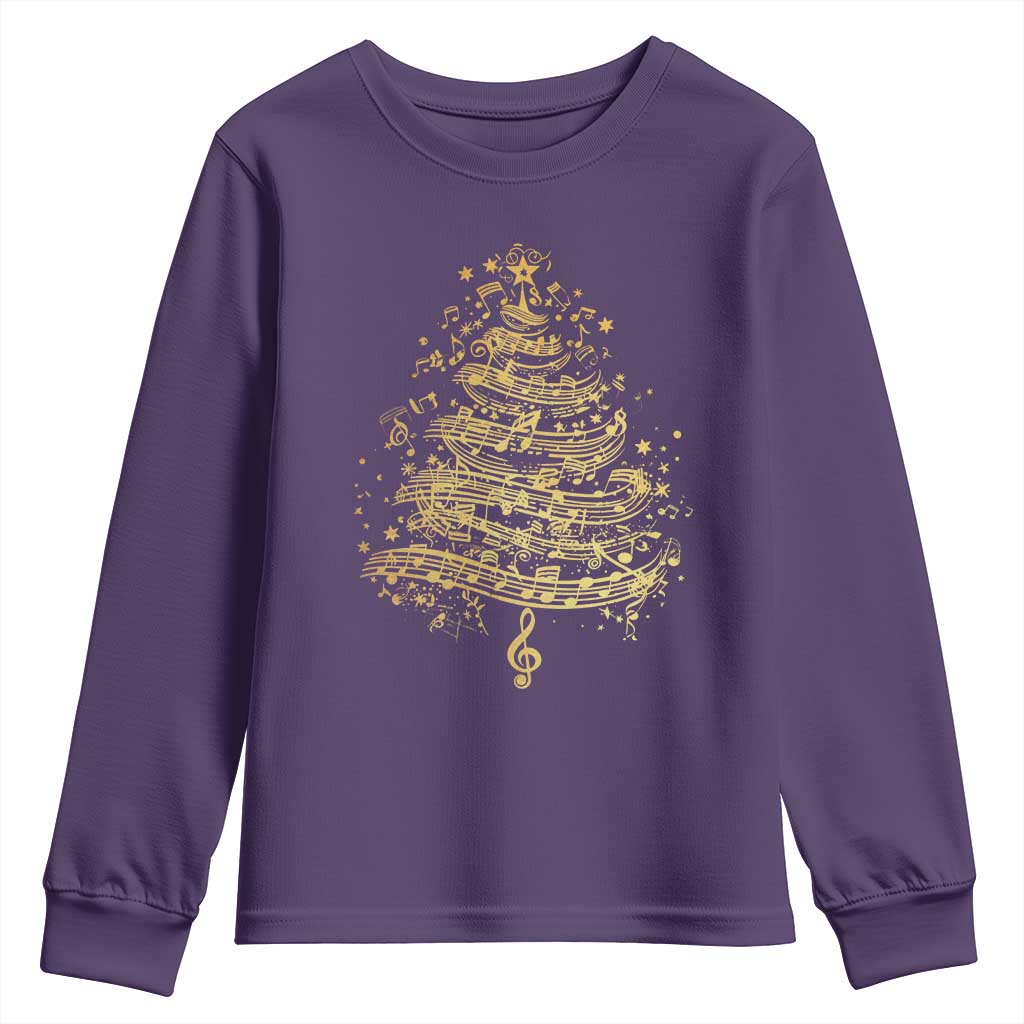 Music Christmas Tree Youth Sweatshirt Musician Music Lover Gift - Wonder Print Shop